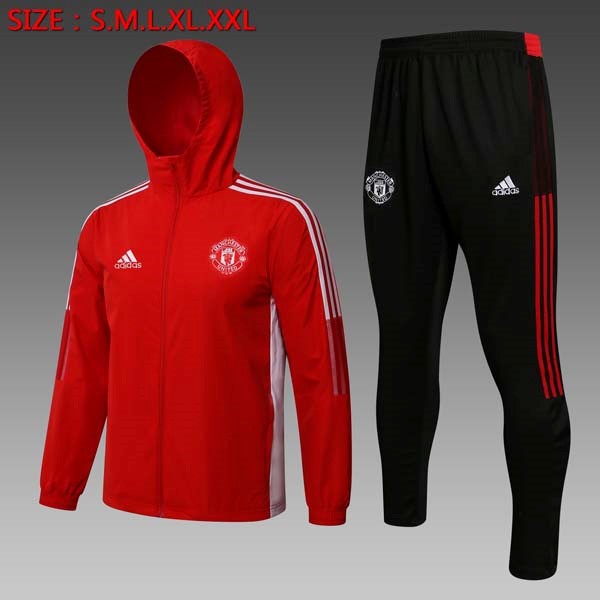 Windjacke Manchester United Anzüge 2022 Rote Schwarz Günstige Fußballtrikots